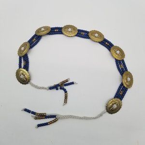 Concho Belt with Blue Beads